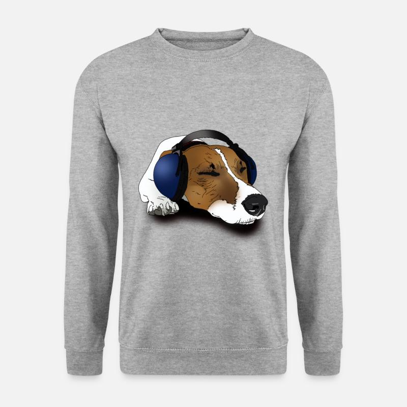 Cooler Jack Russel Geschenkidee für Hunde Freunde - Unisex Pullover - Weißgrau meliert