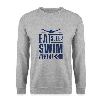 Swimmer - Unisex Sweatshirt - salt & pepper - Front - Alina (178cm) & Michal (187cm)
