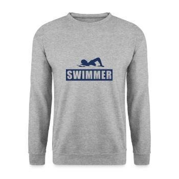 Swim Natation Natation Natation Natation Swimming - Sweat-shirt Unisexe - gris chiné - Devant - Alina (178cm) & Michal (187cm)