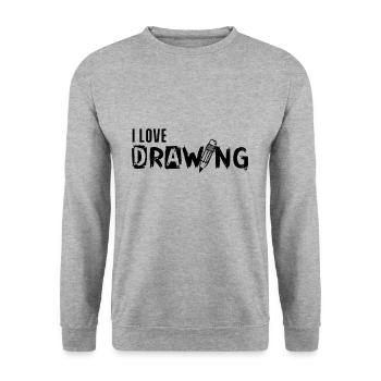 Dessin de dessin Dessin - Sweat-shirt Unisexe - gris chiné - Devant - Alina (178cm) & Michal (187cm)