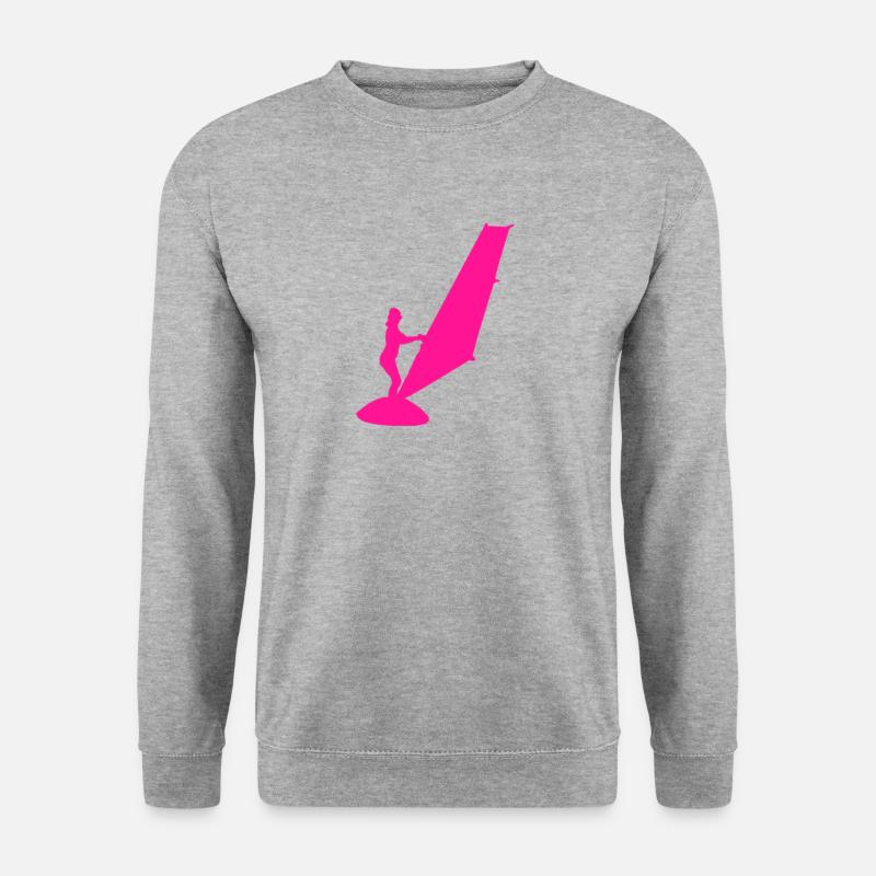Windsurferin Windsurf Windsurfing - Unisex Pullover - Weißgrau meliert