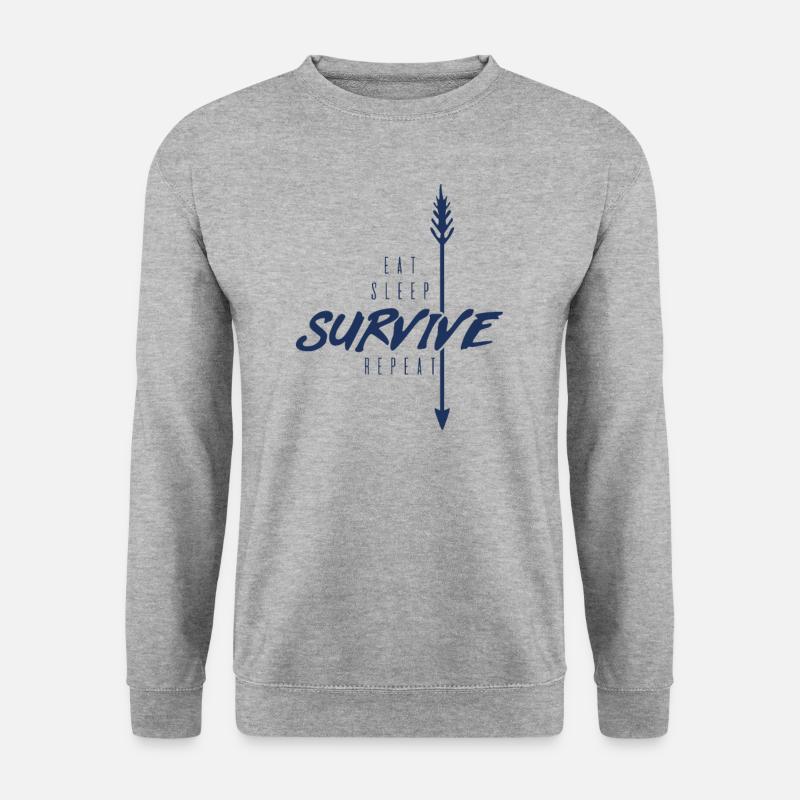Survival Survival Survival Survival - Unisex Pullover - Weißgrau meliert