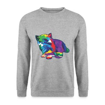Bébé chat en couleurs colorées Fantasy - Sweat-shirt Unisexe - gris chiné - Devant - Alina (178cm) & Michal (187cm)