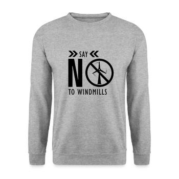 No to windmills - Unisex Sweatshirt - salt & pepper - Front - Alina (178cm) & Michal (187cm)