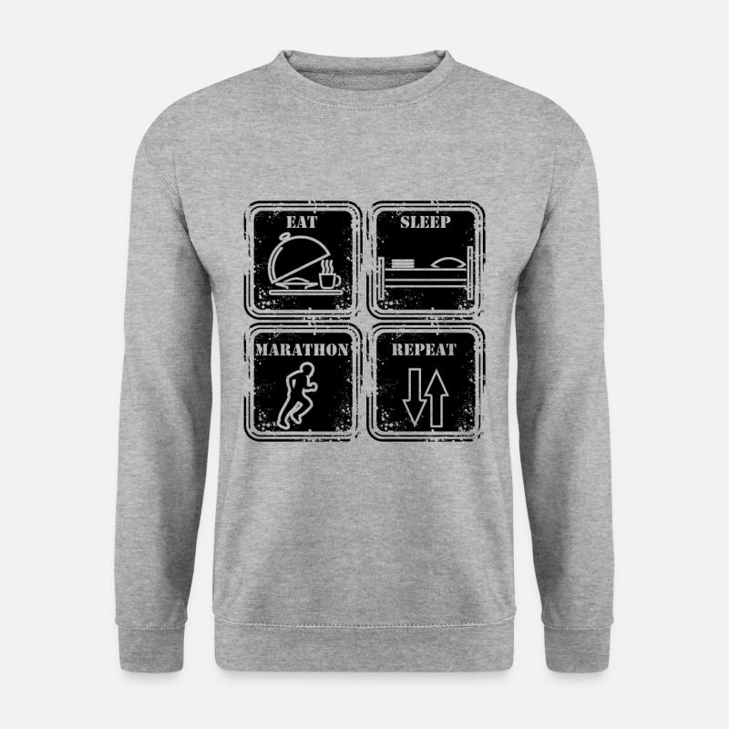 Marathoner Marathonläufer Marathons Marathon Halb - Unisex Pullover - Weißgrau meliert