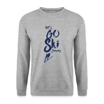 Skisprung - Unisex Pullover - Weißgrau meliert - Vorne - Alina (178cm) & Michal (187cm)