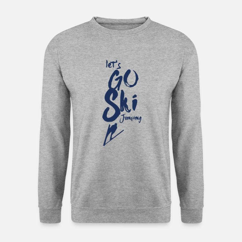 Skisprung - Unisex Pullover - Weißgrau meliert
