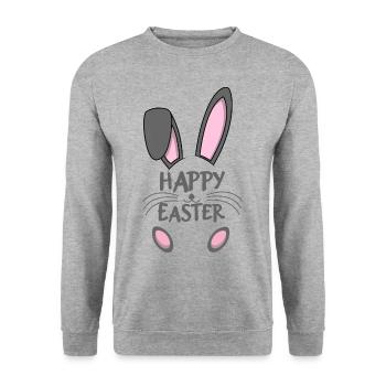 Joyeux lapin de Pâques - Sweat-shirt Unisexe - gris chiné - Devant - Alina (178cm) & Michal (187cm)