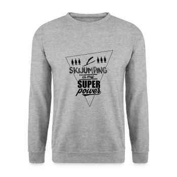 Skisprung Skispringen Ski Jump Skispringer - Unisex Pullover - Weißgrau meliert - Vorne - Alina (178cm) & Michal (187cm)