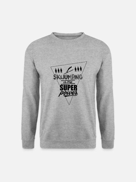Skisprung Skispringen Ski Jump Skispringer - Unisex Pullover - Weißgrau meliert