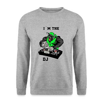 Monkey Dj - Unisex Pullover - Weißgrau meliert - Vorne - Alina (178cm) & Michal (187cm)