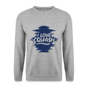 Team Squashspieler Spiel Squash Schläger Squash - Unisex Pullover - Weißgrau meliert - Vorne - Alina (178cm) & Michal (187cm)