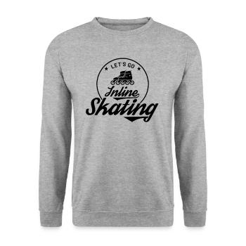 Inline Skating - Unisex Pullover - Weißgrau meliert - Vorne - Alina (178cm) & Michal (187cm)