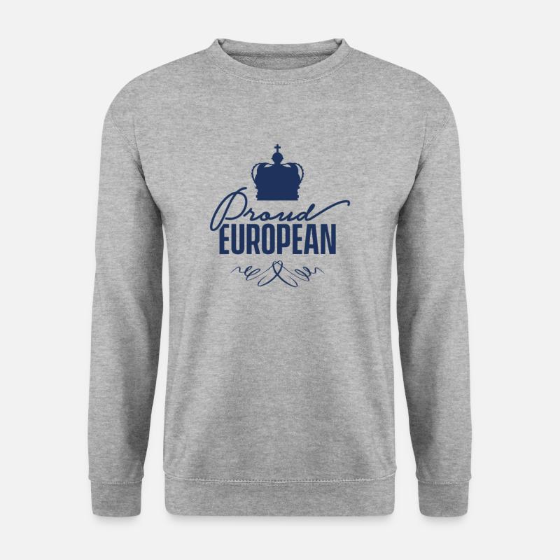 Stolzer Europäer - Unisex Pullover - Weißgrau meliert
