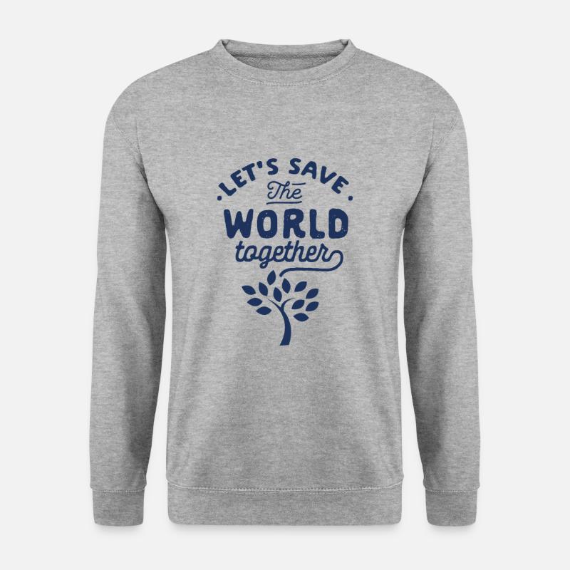 Klima retten - Unisex Pullover - Weißgrau meliert