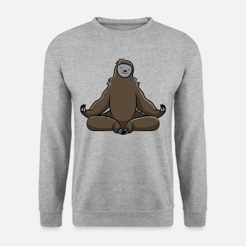 Faultier Entspannen Faul Süßes Tierliebe Geschenk - Unisex Pullover - Weißgrau meliert