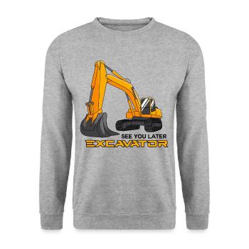 Cadeau drôle de travailleur de conducteur de dragage d'excavatrice - Sweat-shirt Unisexe - gris chiné - Devant - Alina (178cm) & Michal (187cm)