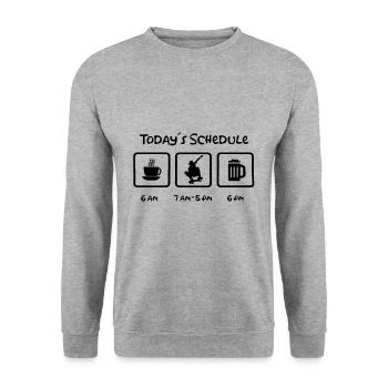 Todays Schedule Skateboarding Beer Coffee Schedule - Unisex Sweatshirt - salt & pepper - Front - Alina (178cm) & Michal (187cm)