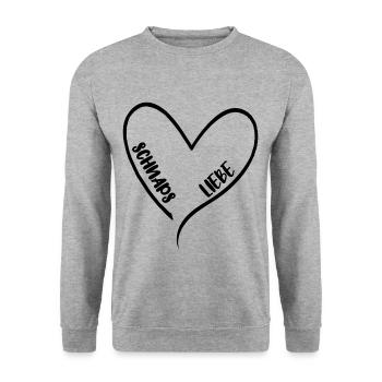 alcool amour amour fête cadeau coeur - Sweat-shirt Unisexe - gris chiné - Devant - Alina (178cm) & Michal (187cm)