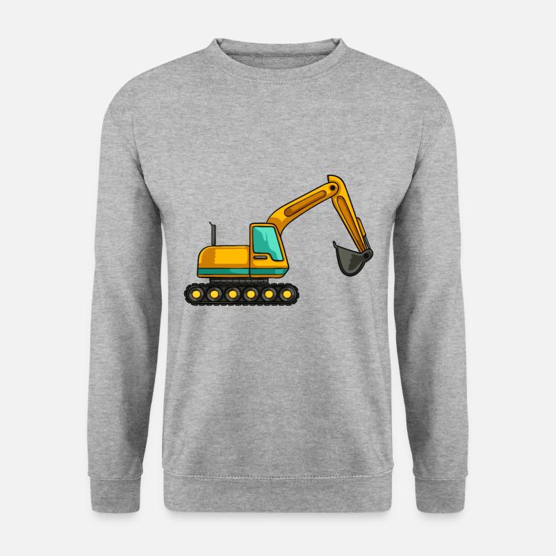 Bagger Baggerfahrer Arbeiter Lustig Geschenk - Unisex Pullover - Weißgrau meliert