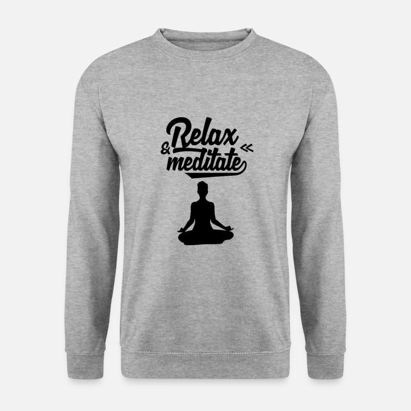 Meditieren - Unisex Pullover - Weißgrau meliert