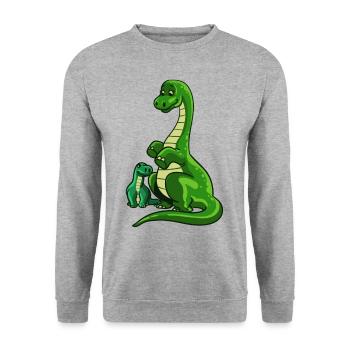 Dinosaure Dino T-Rex maman maman cadeau maman - Sweat-shirt Unisexe - gris chiné - Devant - Alina (178cm) & Michal (187cm)