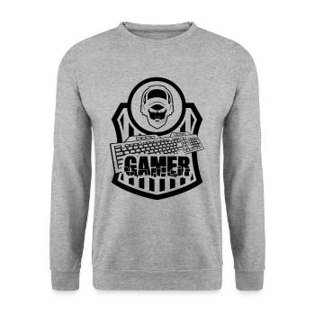 Gaming Gaming Gaming Gaming - Unisex Sweatshirt - salt & pepper - Front - Alina (178cm) & Michal (187cm)
