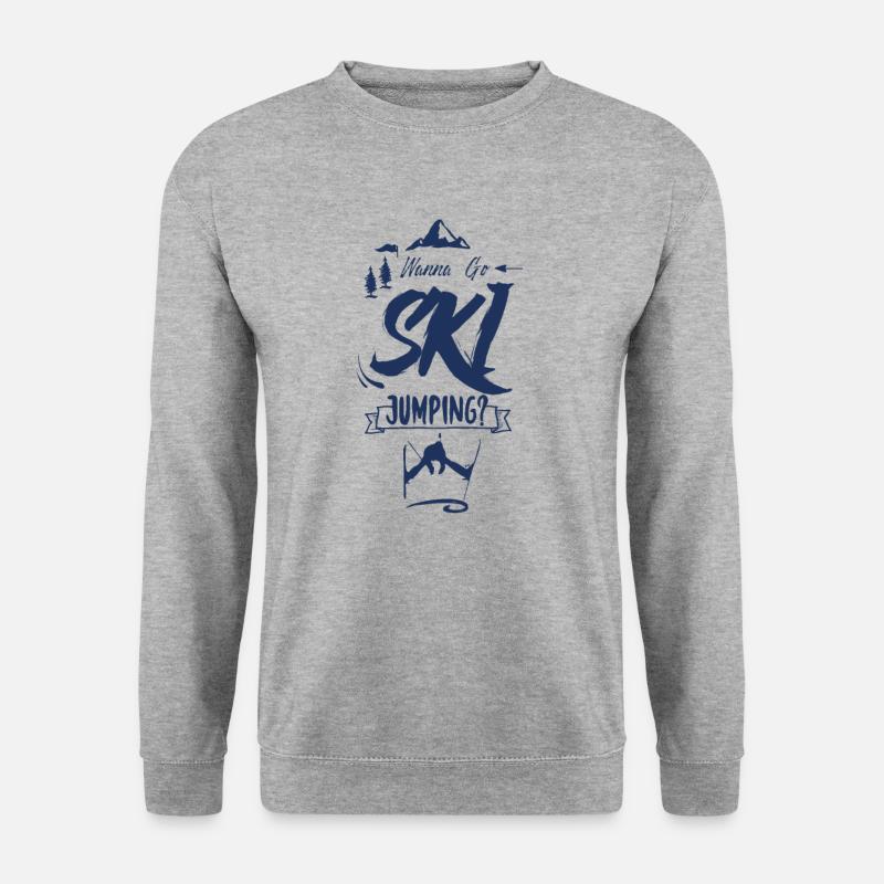 Skispringen - Unisex Pullover - Weißgrau meliert