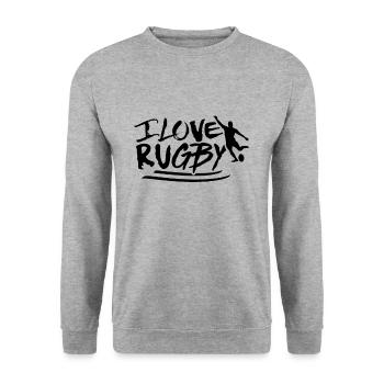 Rugby - Unisex Pullover - Weißgrau meliert - Vorne - Alina (178cm) & Michal (187cm)