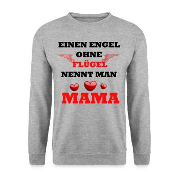 Mama Spruch Design - Unisex Pullover - Weißgrau meliert - Vorne - Alina (178cm) & Michal (187cm)