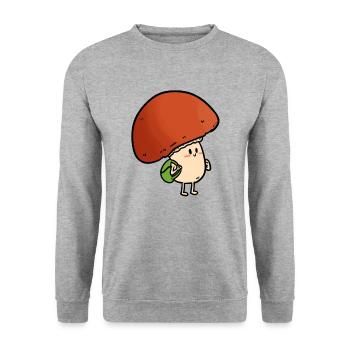Champignon étudiant, Champignon - Sweat-shirt Unisexe - gris chiné - Devant - Alina (178cm) & Michal (187cm)