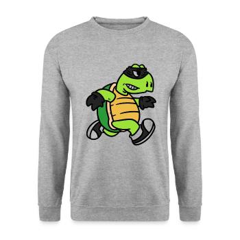 Turtle thief, turtles robbers - Unisex Sweatshirt - salt & pepper - Front - Alina (178cm) & Michal (187cm)