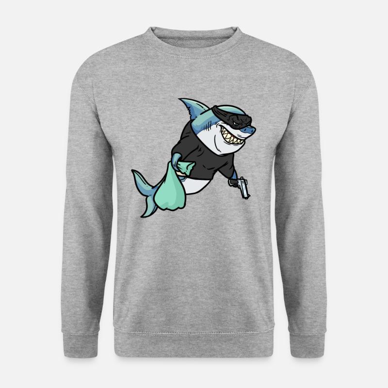 Robber Shark, shark robber - Unisex Sweatshirt - salt & pepper