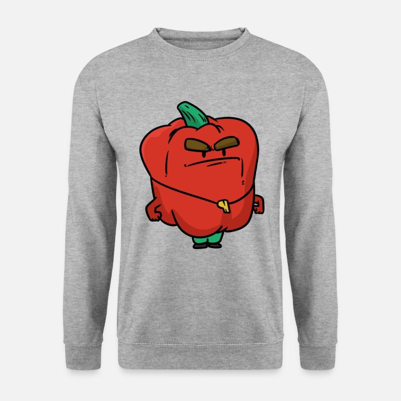Bellpepper Coach , Paprika - Unisex Pullover - Weißgrau meliert