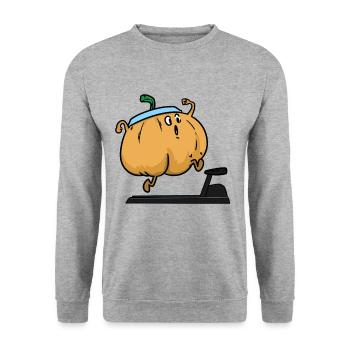 Squash workout, pumpkin, pumpkin - Unisex Sweatshirt - salt & pepper - Front - Alina (178cm) & Michal (187cm)