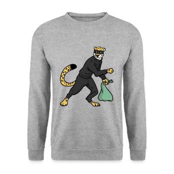 Robber Jaguar, Jaguar thief - Unisex Sweatshirt - salt & pepper - Front - Alina (178cm) & Michal (187cm)