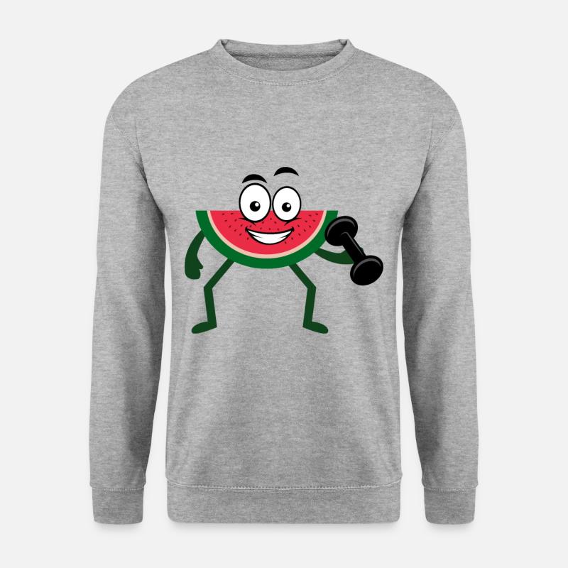 Watermelon bodybuilding - Unisex Pullover - Weißgrau meliert