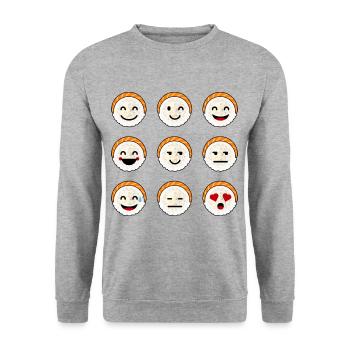Sushi emotions - Unisex Sweatshirt - salt & pepper - Front - Alina (178cm) & Michal (187cm)