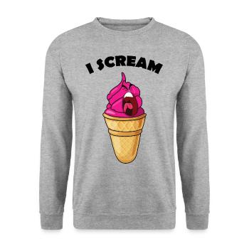 Je crie de la glace - Sweat-shirt Unisexe - gris chiné - Devant - Alina (178cm) & Michal (187cm)