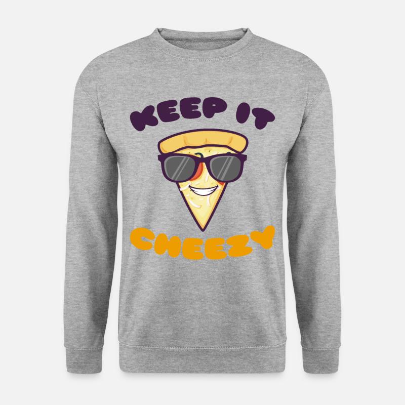 Keep it Cheezy - Unisex Pullover - Weißgrau meliert