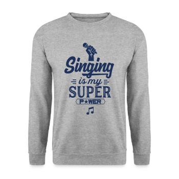 Vocal music band singer singer singing - Unisex Sweatshirt - salt & pepper - Front - Alina (178cm) & Michal (187cm)