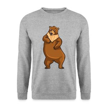 Bear brown bear bears camping animal love gift - Unisex Sweatshirt - salt & pepper - Front - Alina (178cm) & Michal (187cm)