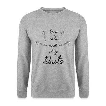 Dart Dart Dart Dart - Unisex Pullover - Weißgrau meliert - Vorne - Alina (178cm) & Michal (187cm)