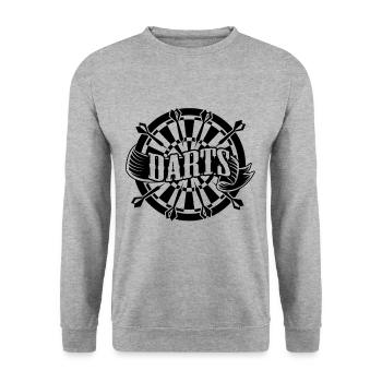 Dart Dart Dart Dart - Unisex Pullover - Weißgrau meliert - Vorne - Alina (178cm) & Michal (187cm)