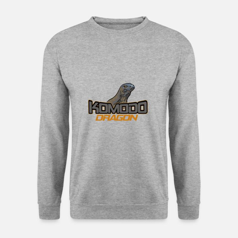 Komodo Waran Drache - Unisex Pullover - Weißgrau meliert