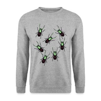Stag beetle with antlers Phobia Insect insects - Unisex Sweatshirt - salt & pepper - Front - Alina (178cm) & Michal (187cm)