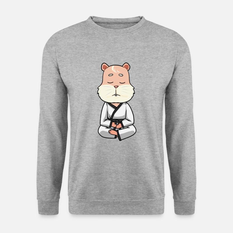 Karate Hamster - Unisex Pullover - Weißgrau meliert