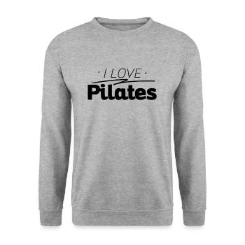 Pilates Pilates Pilates Pilates - Sweat-shirt Unisexe - gris chiné - Devant - Alina (178cm) & Michal (187cm)