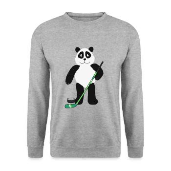 Panda Panda Bear Hockey sur glace Puck Hockey Enfants - Sweat-shirt Unisexe - gris chiné - Devant - Alina (178cm) & Michal (187cm)