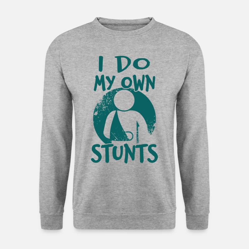 Own Stunts - Unisex Pullover - Weißgrau meliert